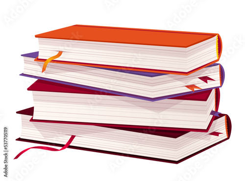 Stack of books. Book lover  Reading  Book store  Library  Education concept. Isolated vector illustration for flyer  poster  banner. 