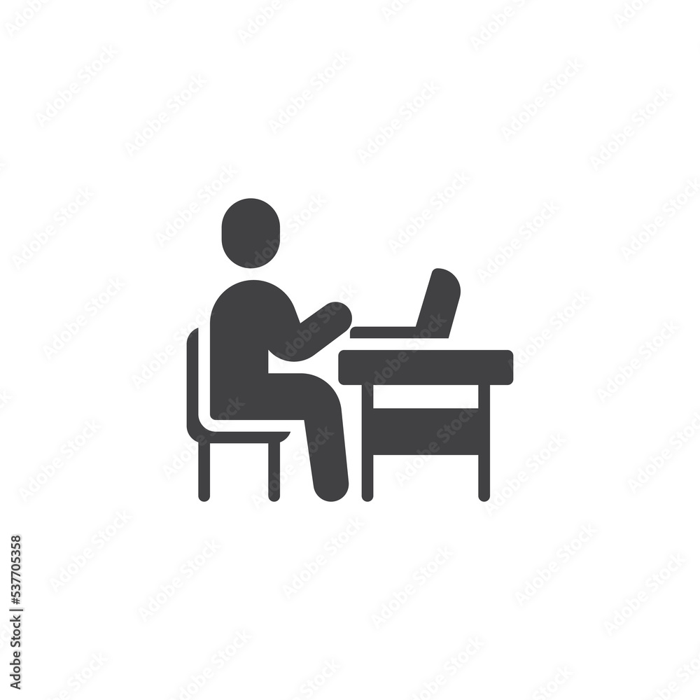 Office workplace vector icon Office workplace vector icon
