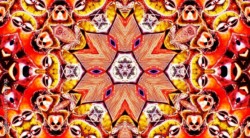 a decorative digital kaleidoscope pattern