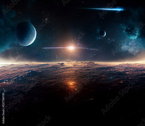 Sky with moon and stars