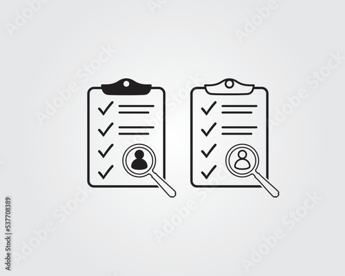 Job profile checklist clipboard icon vector