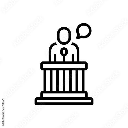 Black line icon for witness