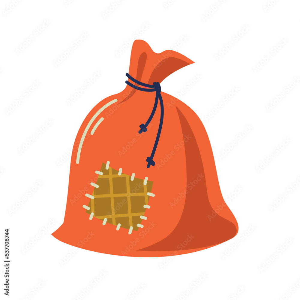 Naklejka premium Santa Claus bag with Christmas gifts. Vector image.