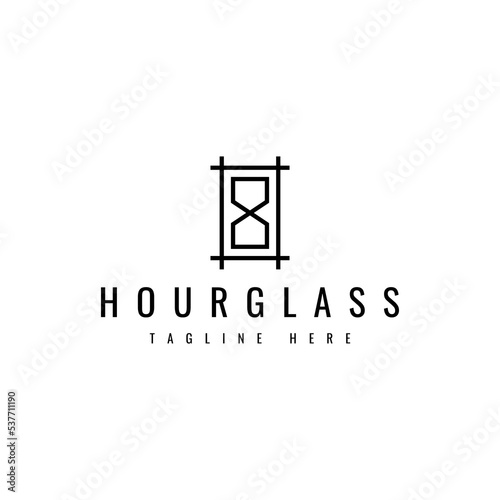Minimalist hourglass logo design