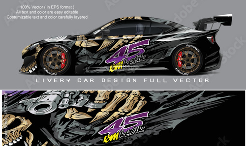 car livery graphic vector. abstract grunge background design for vehicle vinyl wrap and car branding	 photo