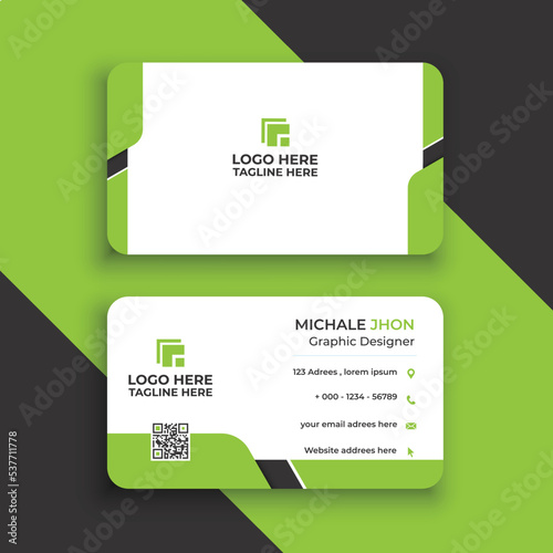 Double-sided creative business card template Creative and clean corporate business card template Vector illustration Stationery design .
