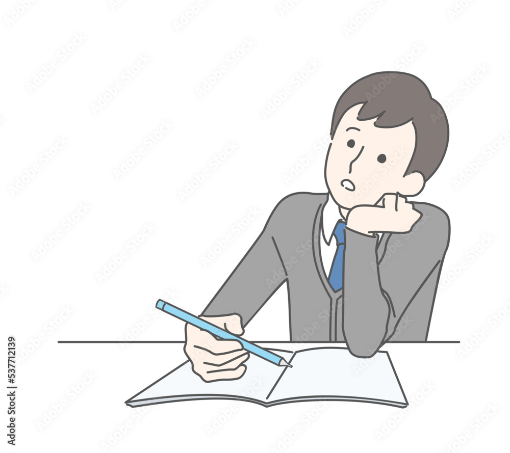 将来に悩んで勉強に身が入らない男子高校生