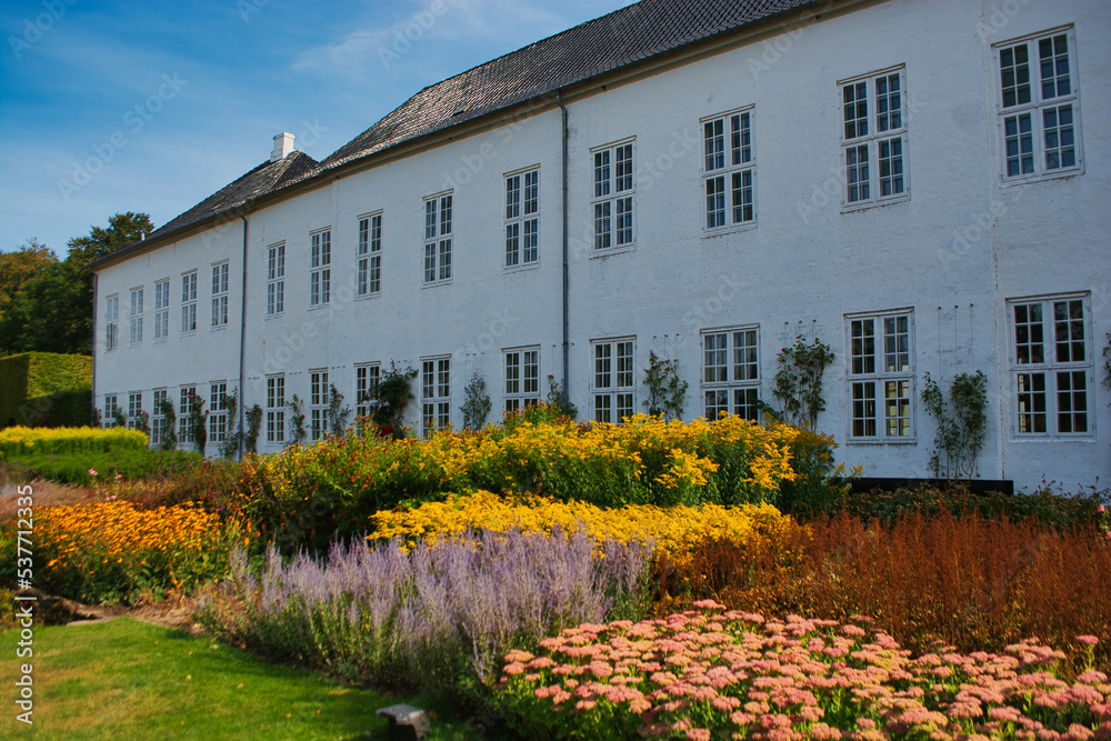Grasten Slot - Gravenstein Castle in Denmark on a bright summer day - the summer residence of the danish royal family
