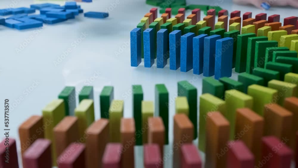 Falling Colored Dominoes Falling Colored Dominoes