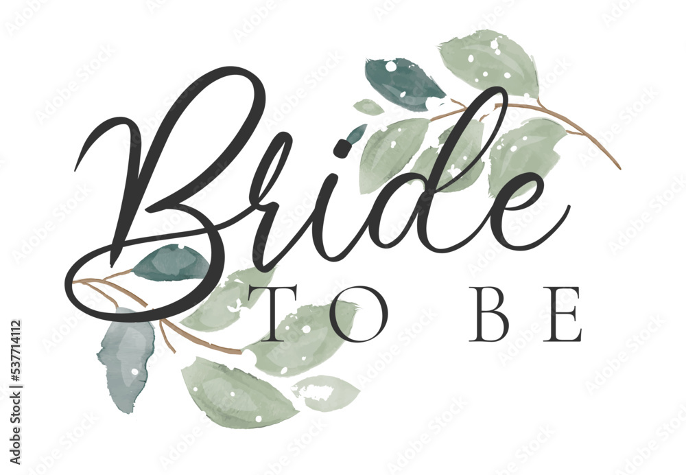 Vettoriale Stock Bride to be bachelorette party vector calligraphy  design.hen party or bridal shower hand written calligraphy card, banner or  poster graphic design lettering vector element. Bride to be quote