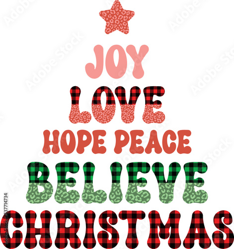 joy love hope peace believe Christmas sublimation