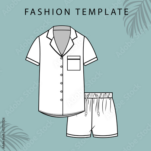 pajamas illustration. women Pajamas Cad