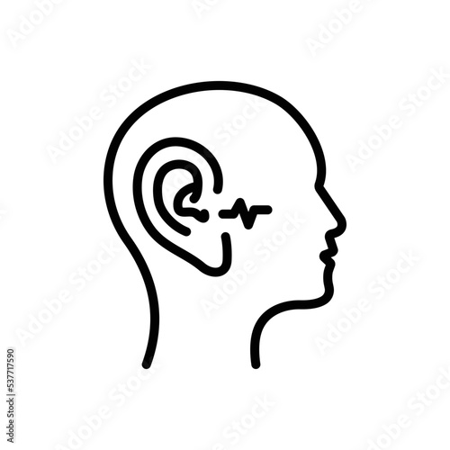 Black line icon for ear