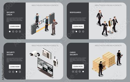 Security Service Isometric Landing Pages