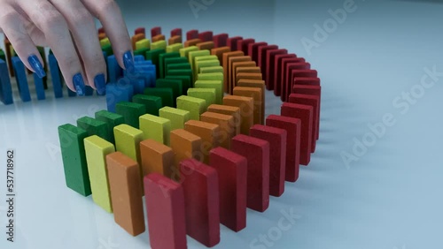 Falling Colored Dominoes photo