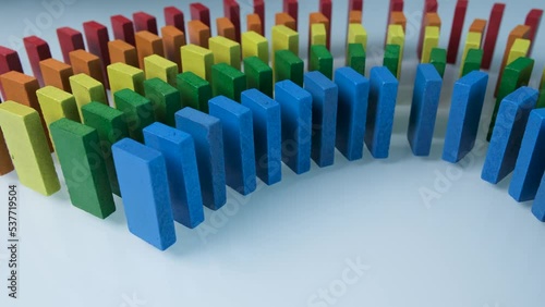 Falling Colored Dominoes photo