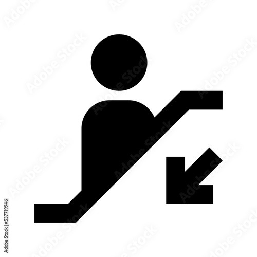 Downstairs Flat Vector Icon