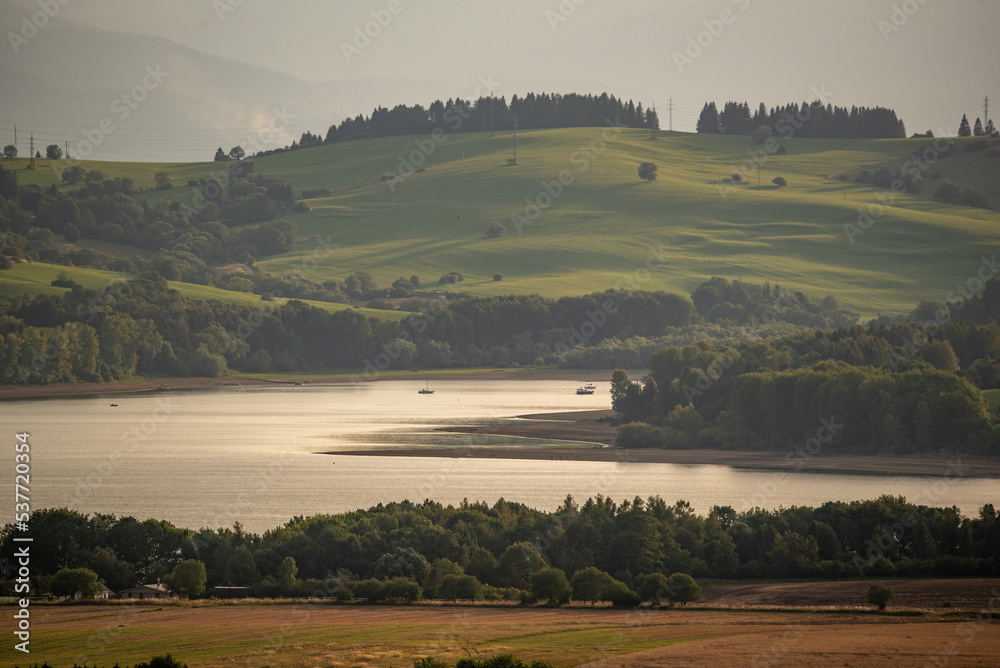 Fototapeta premium landscape with lake and mountains