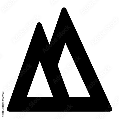 Mountains Flat Vector Icon