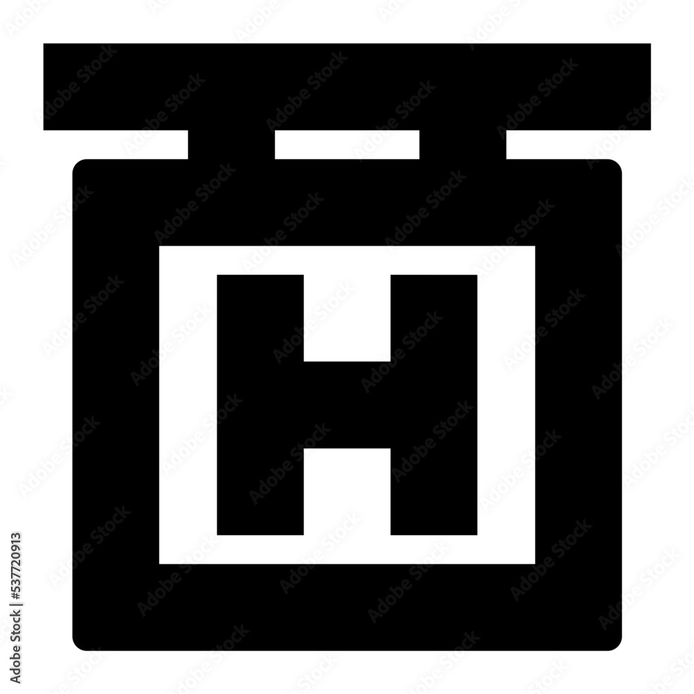 Hotel Signboard Flat Vector Icon Hotel Signboard Flat Vector Icon