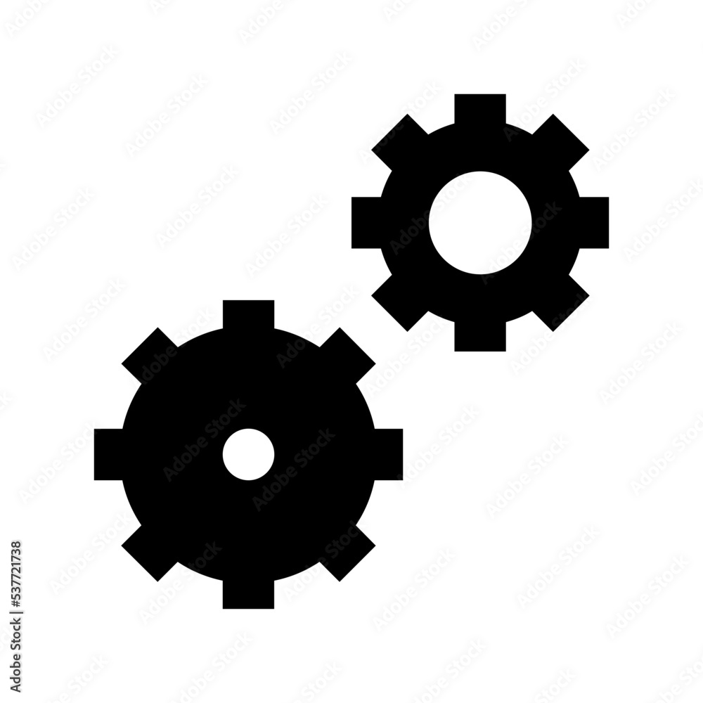 Cogwheels Flat Vector Icon