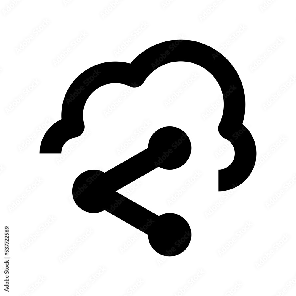 Cloud Sharing Flat Vector Icon Cloud Sharing Flat Vector Icon