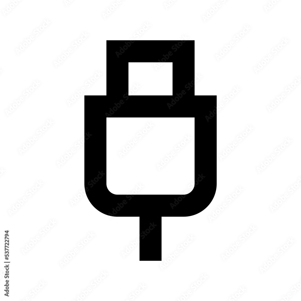 Usb Cable Flat Vector Icon Usb Cable Flat Vector Icon