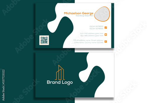 Yellow light dark purple navy blue white abstract business card design template corporate company id business branding card