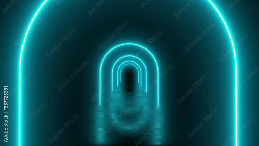 Passing through an endless loop arc tunnel Passing through an endless loop arc tunnel