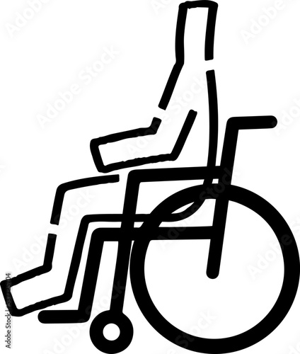 車椅子を使う手描きの棒人間