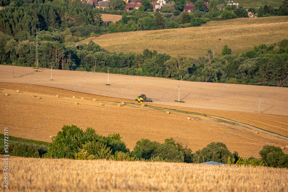harvester in field