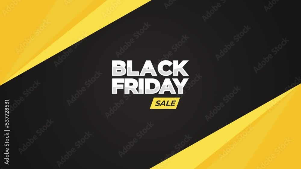Black Friday Sales Promotion banner animated on black background