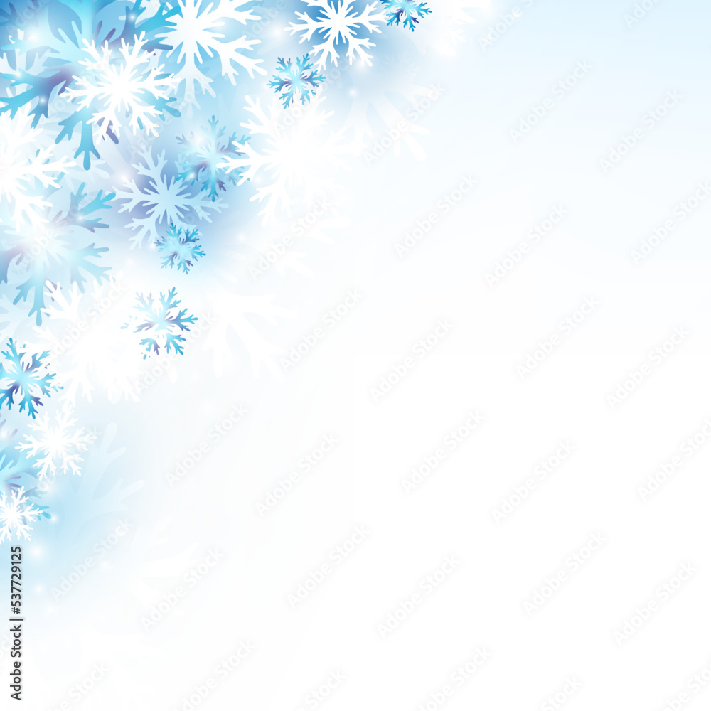 Winter banner with glowing snowflakes. Vector Eps10.