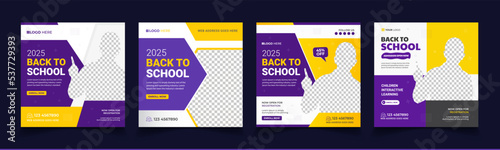 Back to school admission promotion social media post banner template
