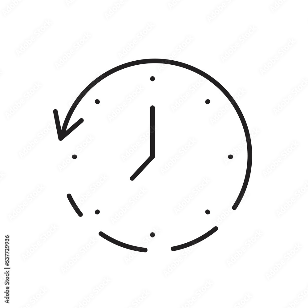History icon design. History past event vector icon isolated on white background. Clock go back in time. vector illustration History icon design. History past event vector icon isolated on white background. Clock go back in time. vector illustration