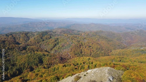 Amazing Autumn Landscape of Erul mountain near Golemi peak, Pernik Region, Bulgaria photo