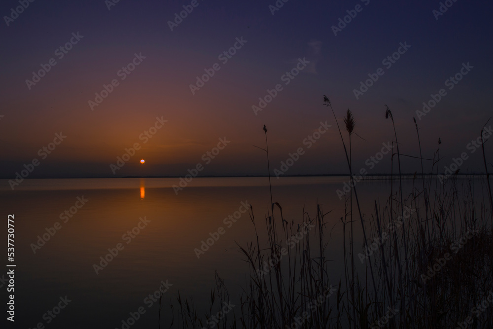 Sunset at the Albufera of Valencia, Spain Sunset at the Albufera of Valencia, Spain
