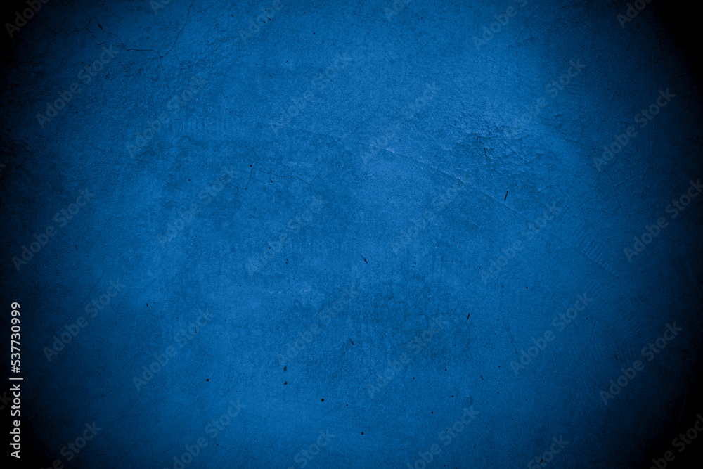 Obraz premium Old wall pattern texture cement blue dark abstract blue color design are light with black gradient background.