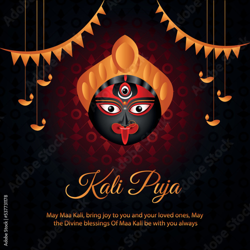 Indian Bengal Festival Happy kali puja banner