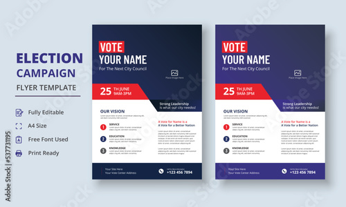 Election Campaign Flyer Template, Political Campaign Flyer Template, Vote Flyer Template, Political Election Poster