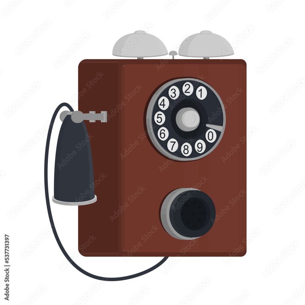 Call to a retro phone. Telephone communication, vector illustration
