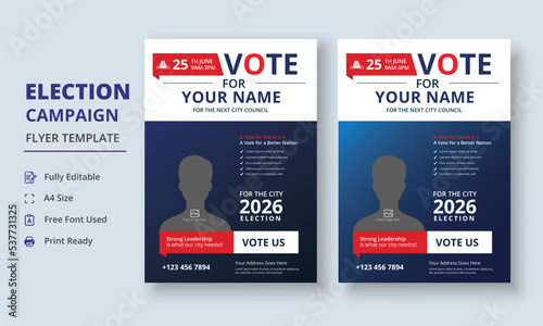 Election Campaign Flyer Template, Political Campaign Flyer Template, Vote Flyer Template, Political Election Poster