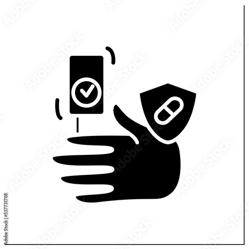 Antidiabetic activity probiotics glyph icon. Control of sugar in blood and healthy concept. Diabet prevention and treatment.Healthcare.Filled flat sign. Isolated silhouette vector illustration