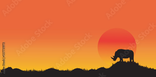 Amazing sunset and sunrise.Panorama sunset.Safari theme.beautiful, colorful in the evening. © Mohwet