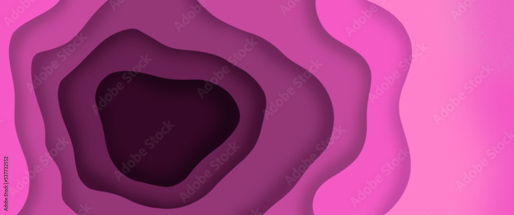 Vector 3D abstract background with paper cut shapes. Pink paper cut ...