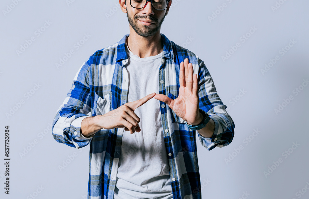 Deaf and dumb people speaking in sign language. Man speaking in sign ...