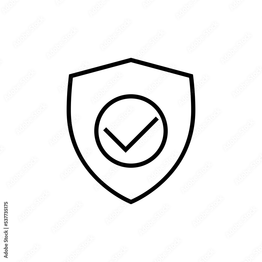 Shield with check mark line icon Shield with check mark line icon
