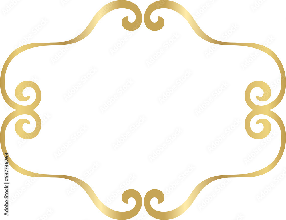 Figured gold frame. For the design of invitations, booklets, posters. PNG Figured gold frame. For the design of invitations, booklets, posters. PNG