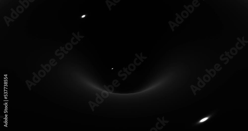 3d render with black round sphere with glare notch
