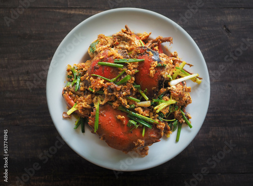 Stir Fried sea crab with Singaporean Style